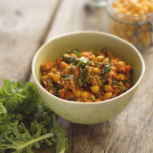 Kale chickpea curry