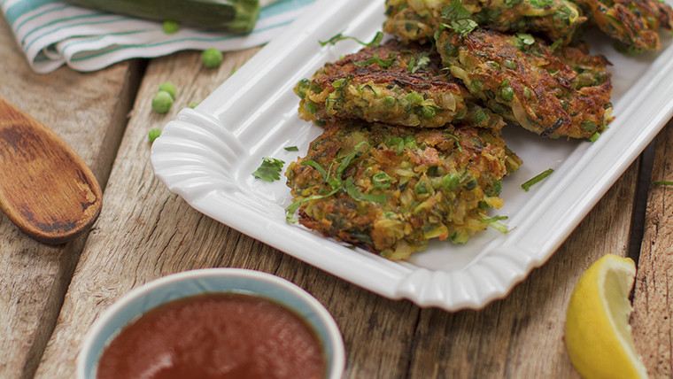 Spicy Courgette and Pea Fritter