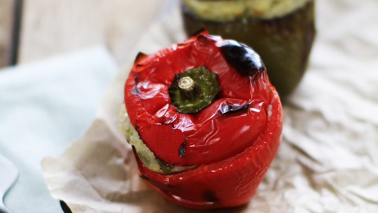 Spiced Potato Stuffed Peppers