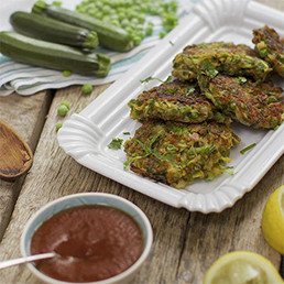 Spicy Courgette and Pea Fritter